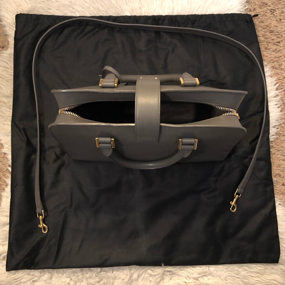 YSL Small Cabas Monogram Fog Gray Smooth Leather - Picture 5 of 8